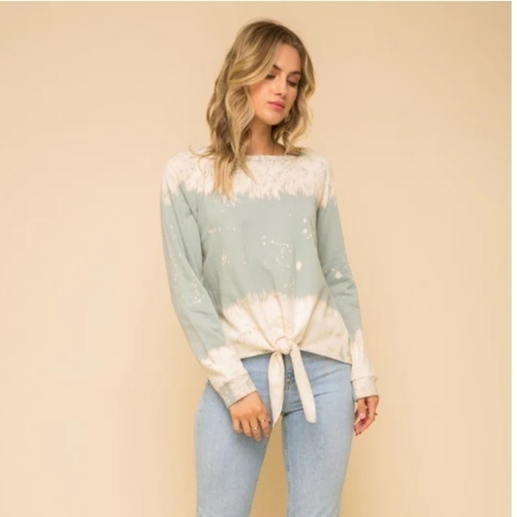 Hem and Thread tie dye tied semi crop sweater size Medium - Picture 3 of 10